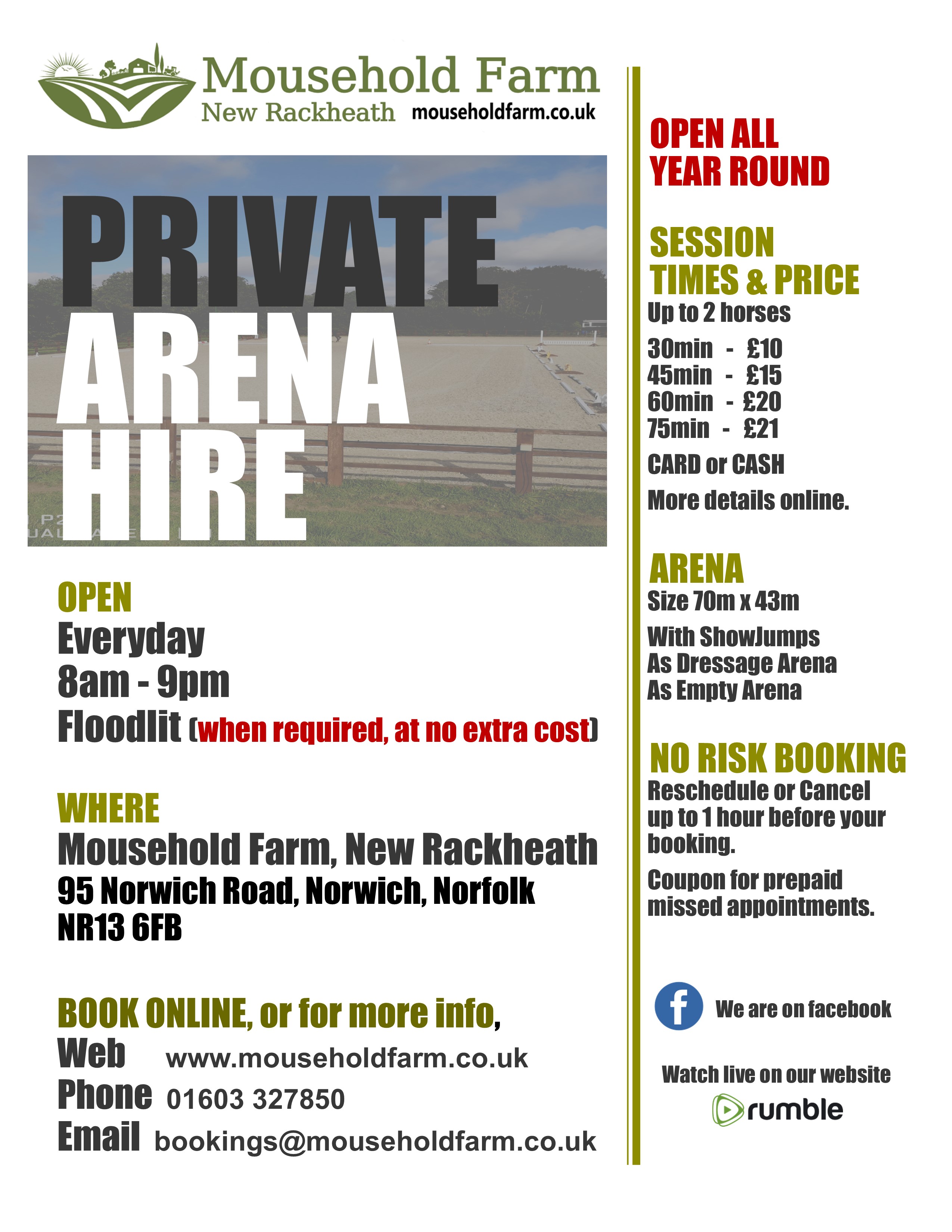 Mousehold Farm - All Weather Arena